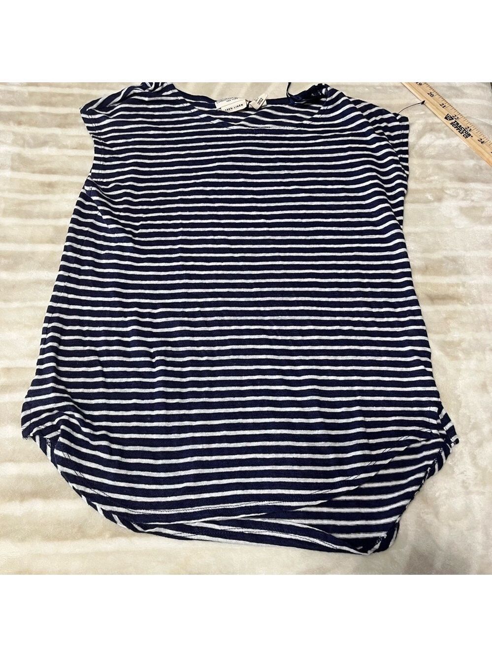 Christian Siriano blue  & White Sleeveless T-Shirt Size Small